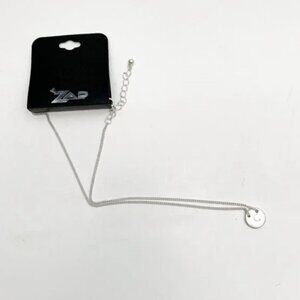 Zad Silver Tone Initial Letter "C" Circle Chain Necklace NWT